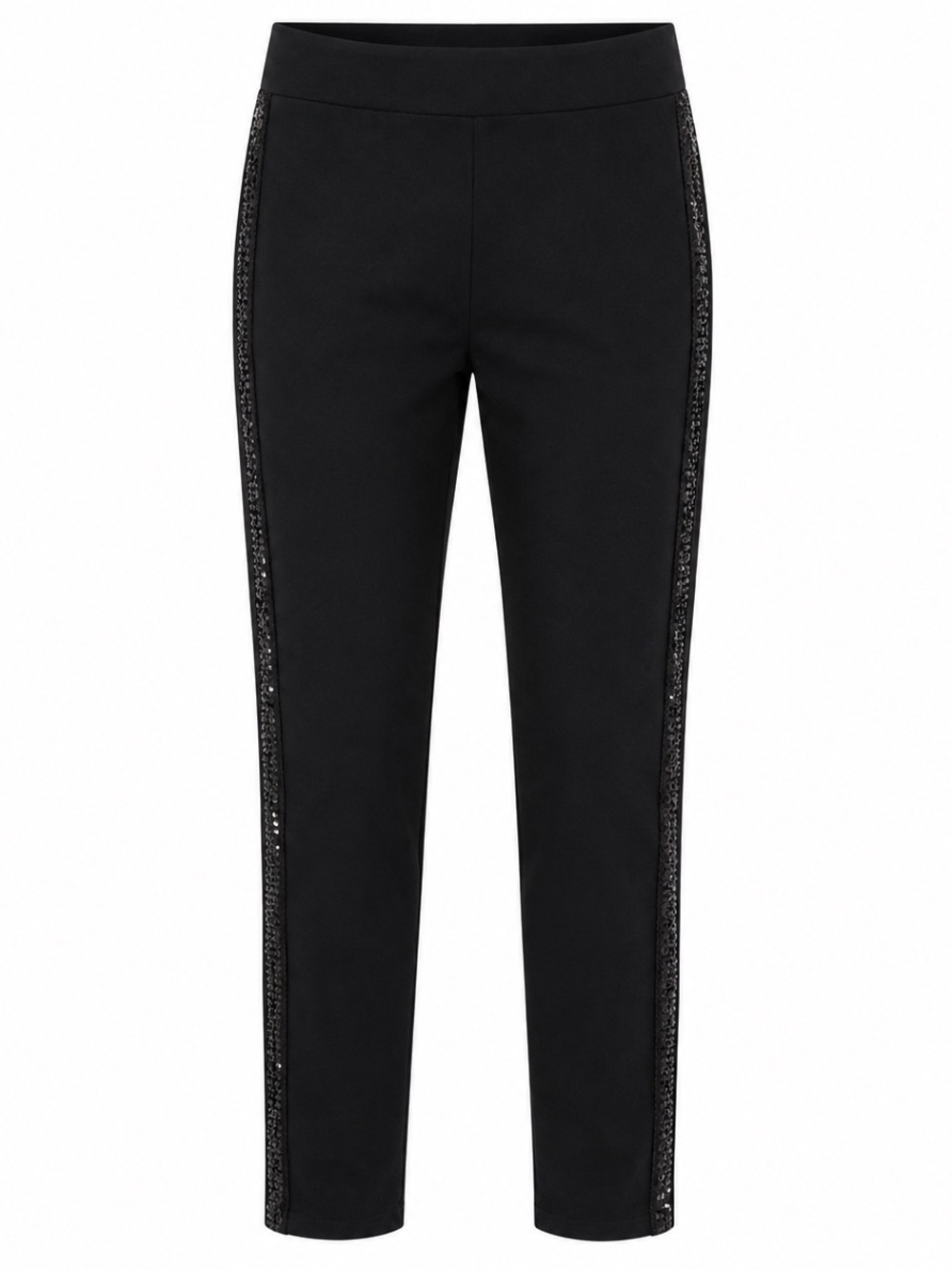 Liz Claiborne Women’s Small Black Sequin Side Stripe Straight Leg Pants NWT